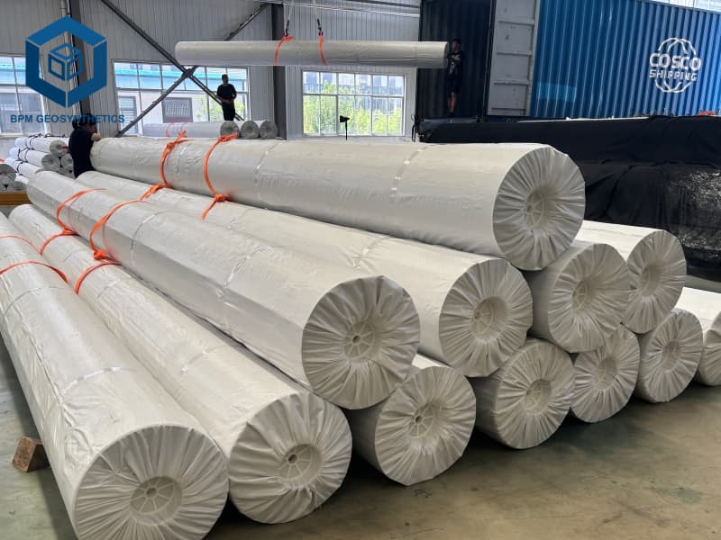 Carga de BPM Geomembranas Terminadas con Embalaje Seguro